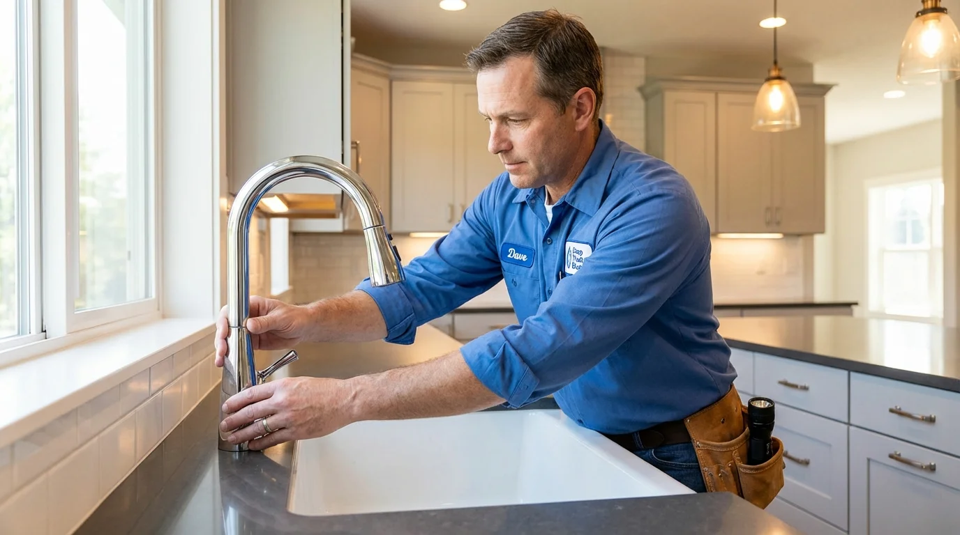 Kitchen faucet installation by Johns Plumbing LLC in Barling